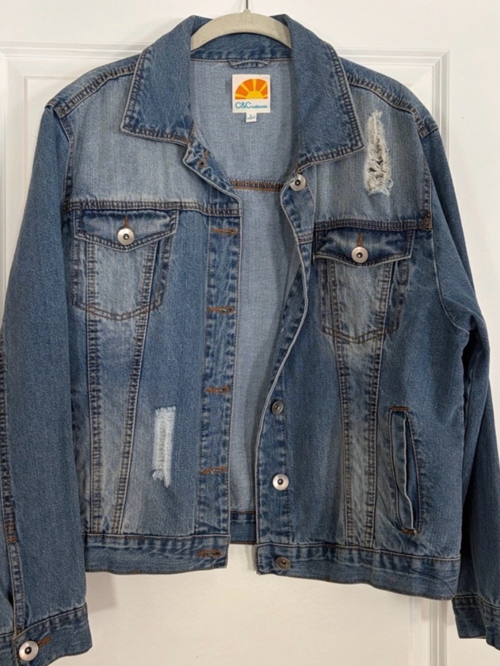 Blue Denim Distressed Jacket